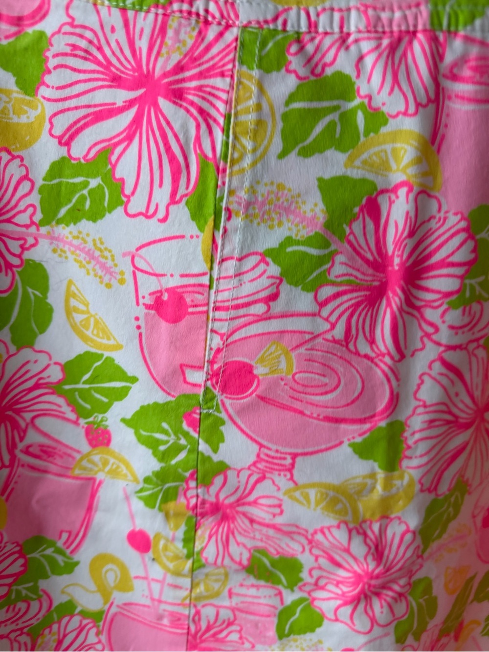 Lilly Pulitzer pink floral Yellow and White Striped sz 10 wrap button skirt - Picture 4 of 5